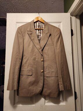Report men's khaki 100%cotton single vented sport coat blazer jacket  size:XL/44